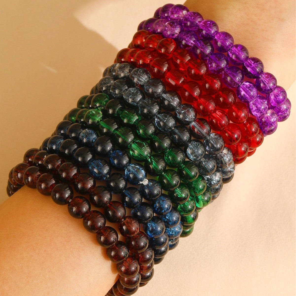 Pulsera redonda minimalista de cuentas para mujer con cuentas de cristal artificial Colección de Navidad Joyería navideña
