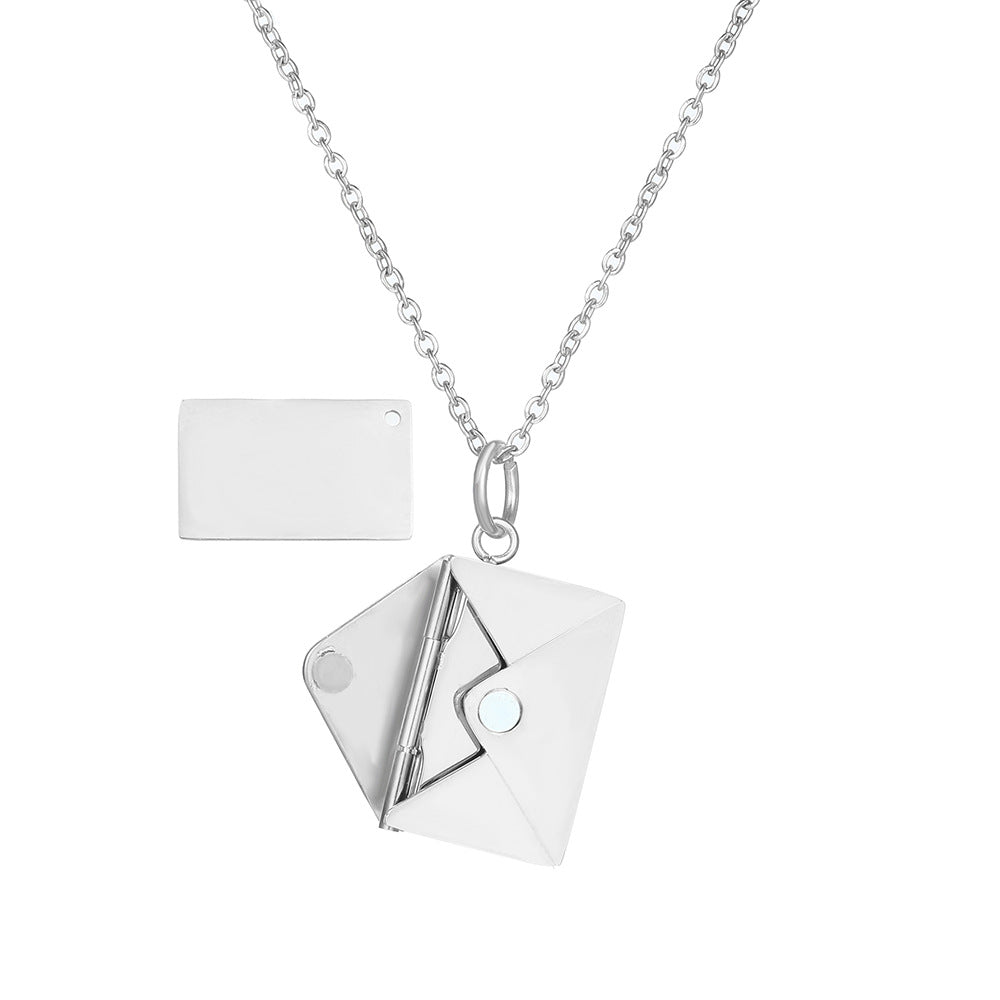 Minimalist Geometric Stainless Steel Plated Alloy Pendant Box Chain Necklace for Couples