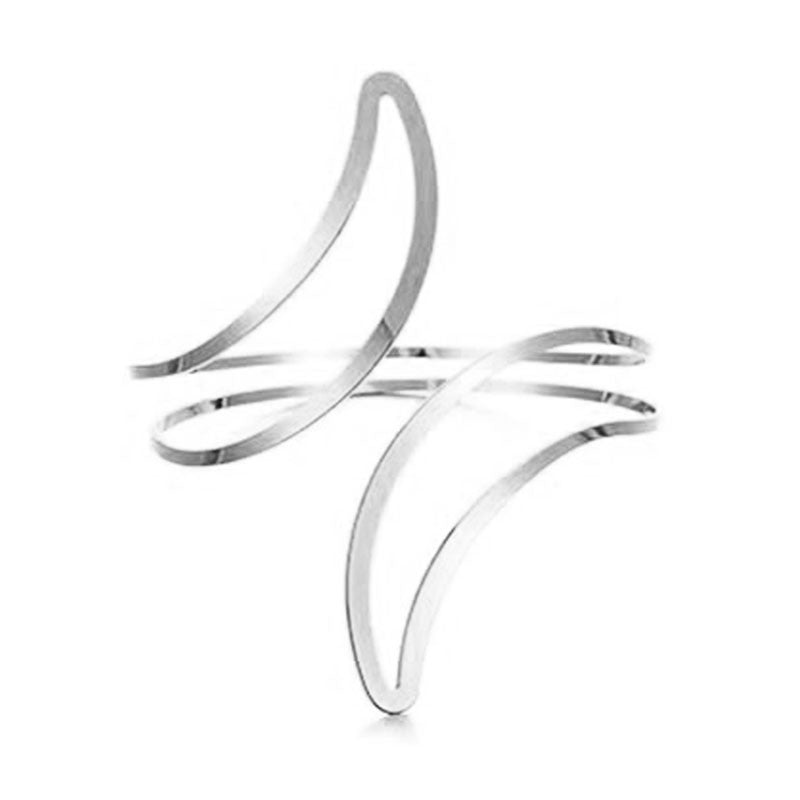 Punk Minimalist Moon Geometric Plated Alloy Arm Cuff for Women