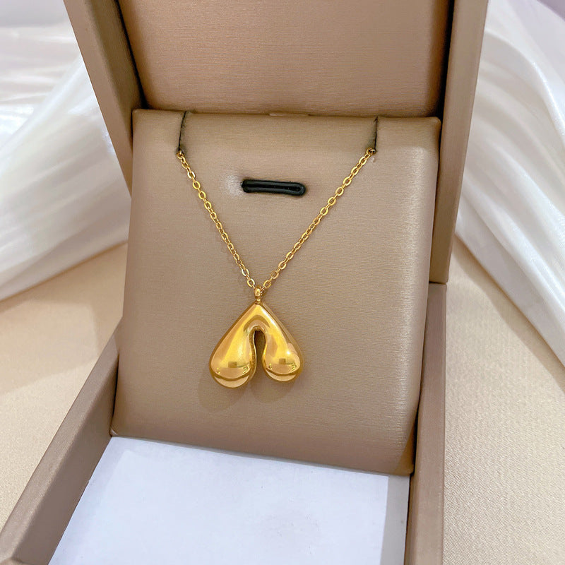 Minimalist Geometric Titanium Steel Pendant Necklace with Gold Plating for Women and Men
