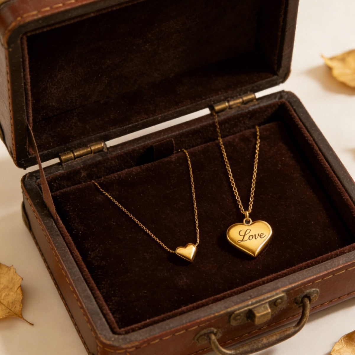 Luxury 18K Gold Plated Heart Stainless Steel Necklace for Women