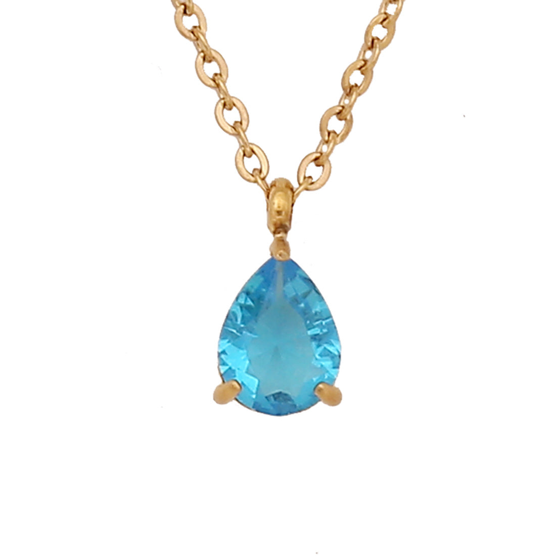 Collana con pendente da donna in acciaio inossidabile a forma di goccia d'acqua, placcata e alla moda