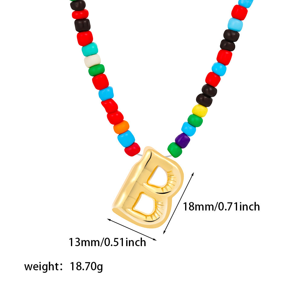 Collana con Lettere Unisex in Acciaio Inossidabile Placcato Oro 18K Casual