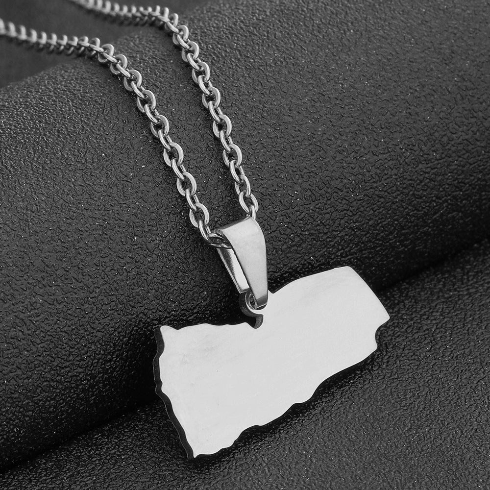 Collana Minimalista Geometrica con Ciondolo in Acciaio Inossidabile con Charm in Acciaio al Titanio e Finitura Placcata per Uomo e Donna Stile Casual