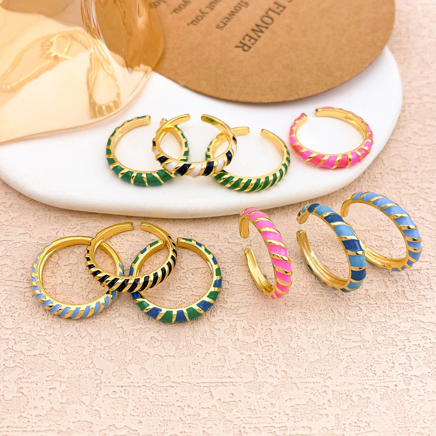 Minimalist Luxury Geometric Open Ring Alloy Gold Plated Women's Jewelry