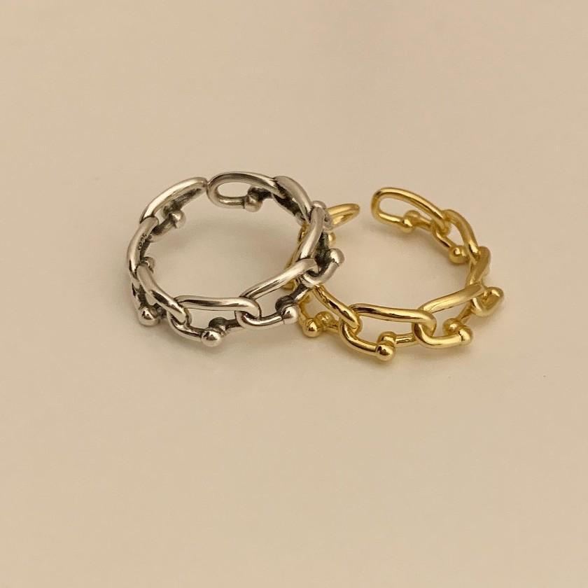 Vintage Geometric Adjustable Ring for Women Made of 925 Sterling Silver with Polished Finish