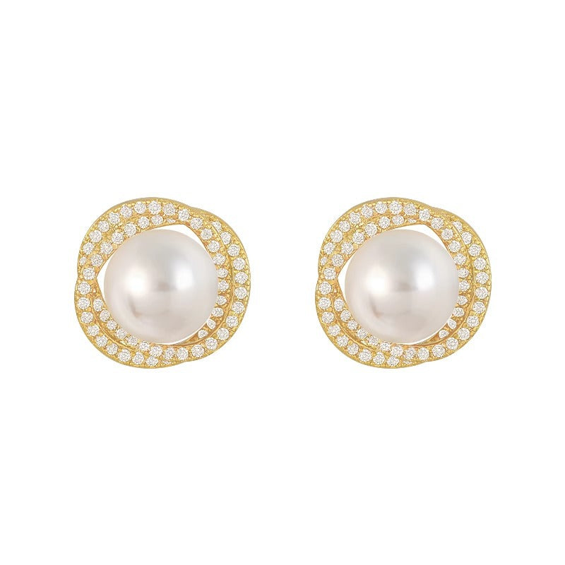 Orecchini a perno geometrici in rame da donna con placcatura in oro 18 carati dal design leggero e lussuoso