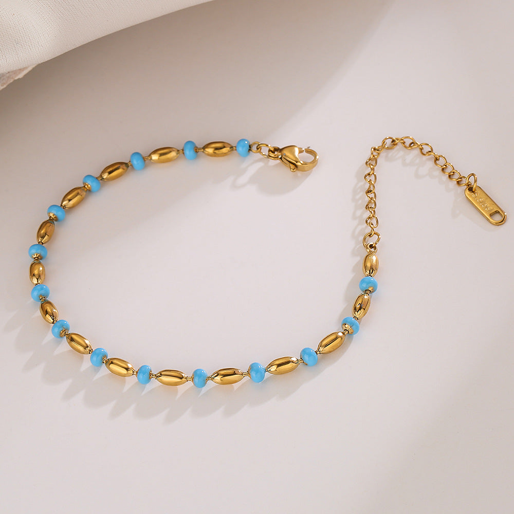Bracciale Minimalista Geometrico a Cerchio in Acciaio al Titanio da Donna con Design Elegante di Lusso Leggero
