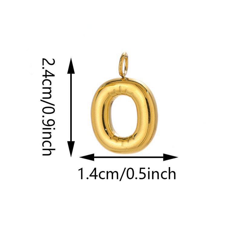 Elegant Plated Stainless Steel Letter Bag Charm