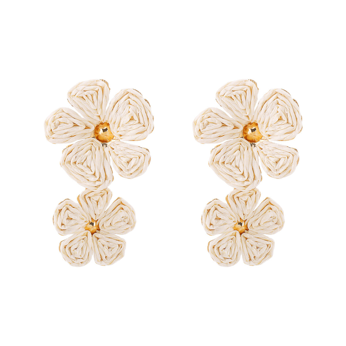Orecchini con girasole Sweet Floral in lega e rafia per accessori fotografici da viaggio per le vacanze estive