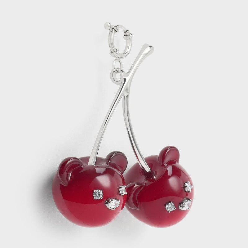Sweet Fruit Pattern Stainless Steel Plated Pendant Necklace with Corn Chain for Unisex