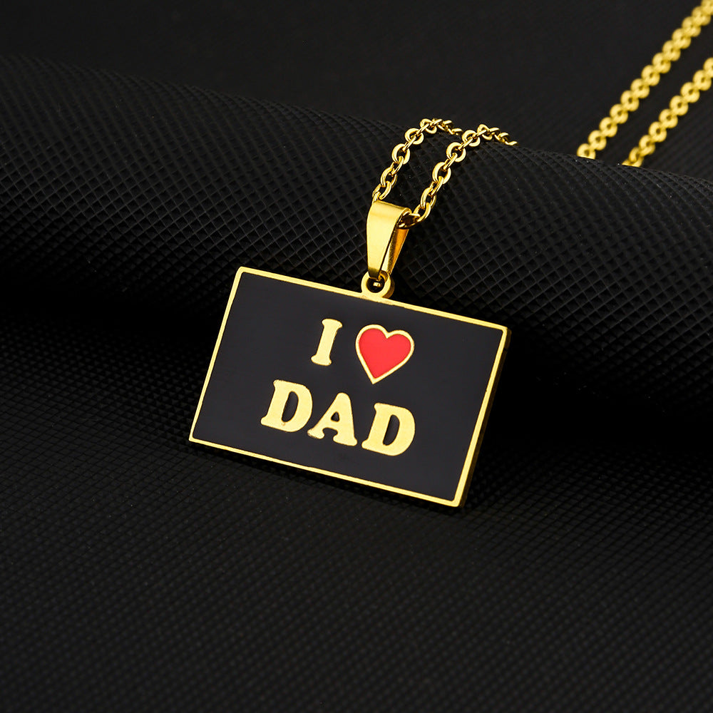 Elegant Geometric Stainless Steel Letter Pendant Necklace with Plated Finish for Men and Women