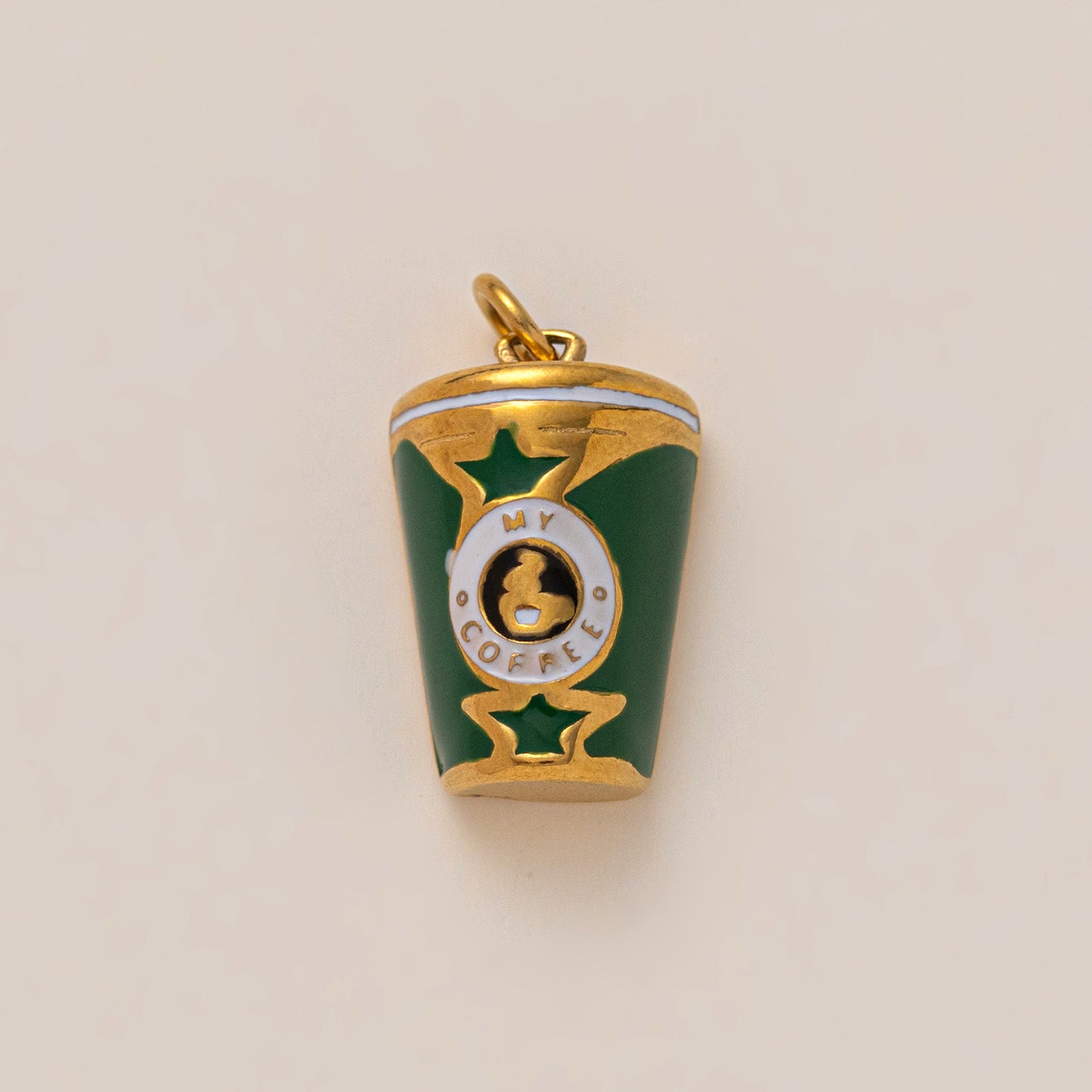 Vintage 18K Gold Plated Stainless Steel Star Pendant Charm Bar for Women