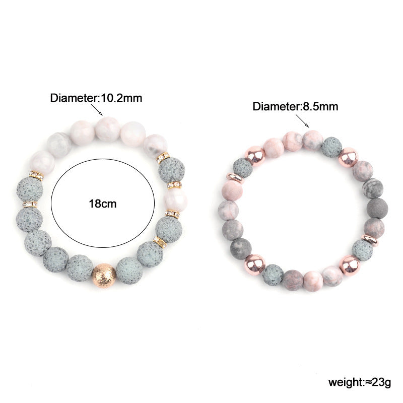 Sweet Geometric Agate Baking Varnish Bracelet for Women