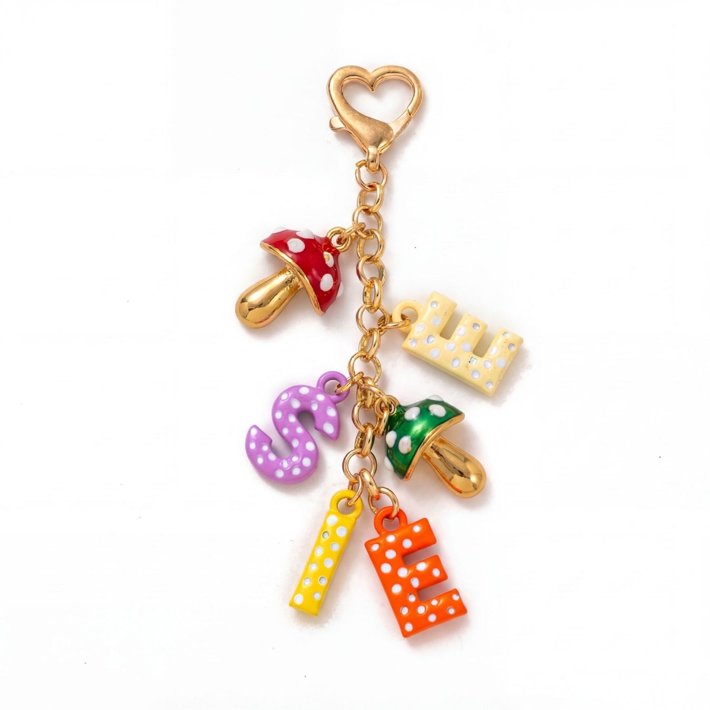 Creative Floral Resin Keychain with Rhinestone, Tassel, Letter and Ball Charms