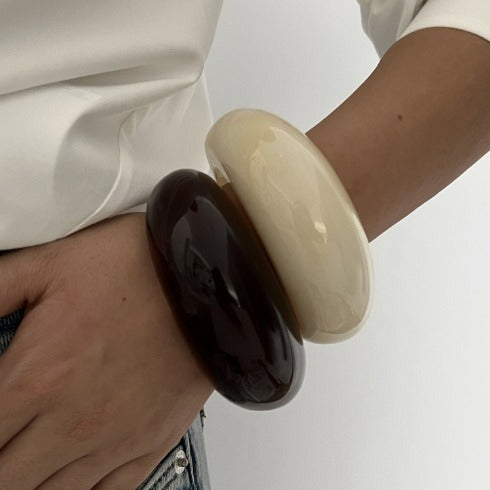 Bracciale Irregolare Astratto Testurizzato con Drip in Olio Acrilico