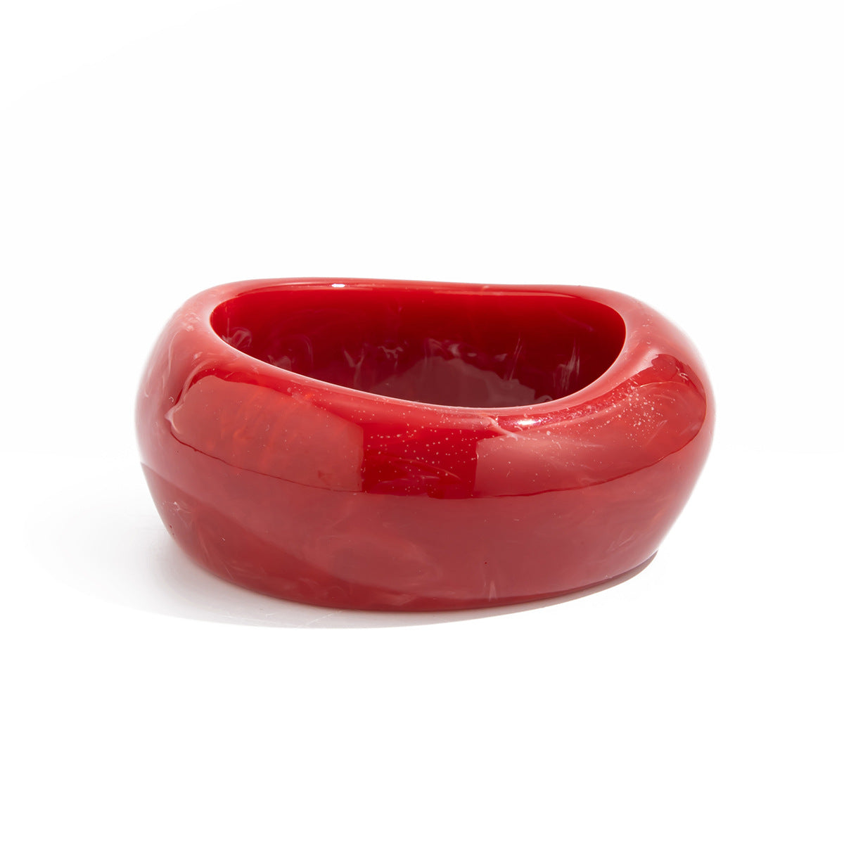 Bracciale rigido largo in lega placcata oro con effetto marmorizzato, design geometrico minimalista da donna