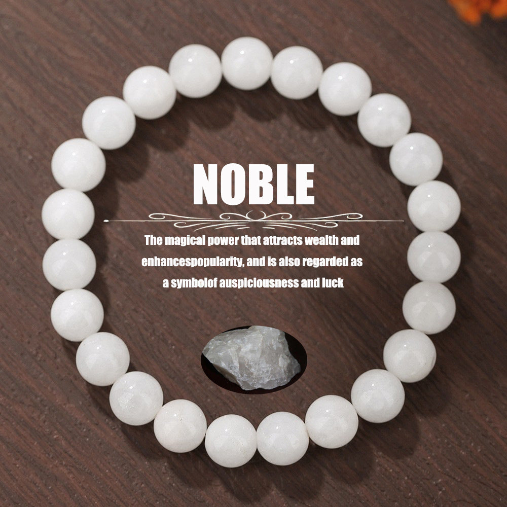 Natural Gemstone Geometric Round Beaded Bracelet Unisex