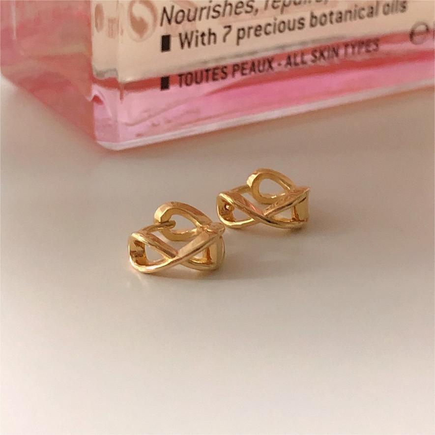 Minimalist Cross-Shaped 925 Sterling Silver Earrings for Women with Gold Plating