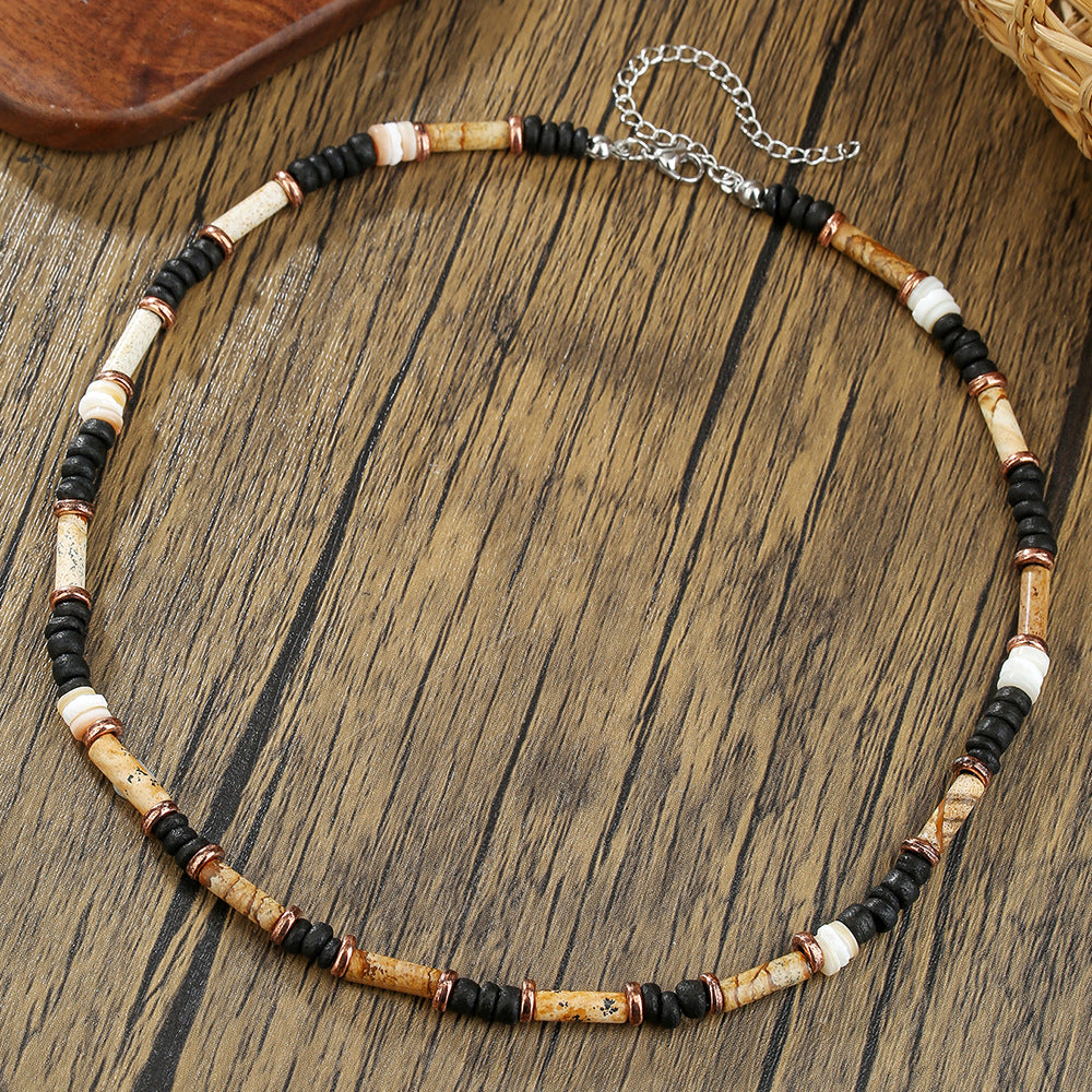 Bohemian Vintage Geometric Round Alloy Plated Men's Necklace Cable Chain