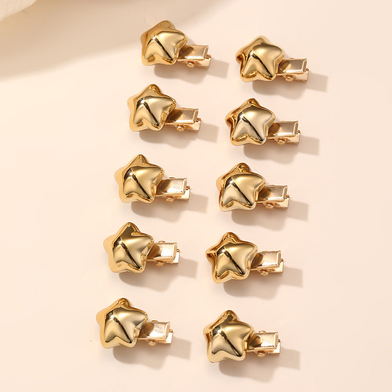 Natural Style Bow-Shaped Hair Clip Set for Girls with Polyester Material and Ruffled Mesh Detail