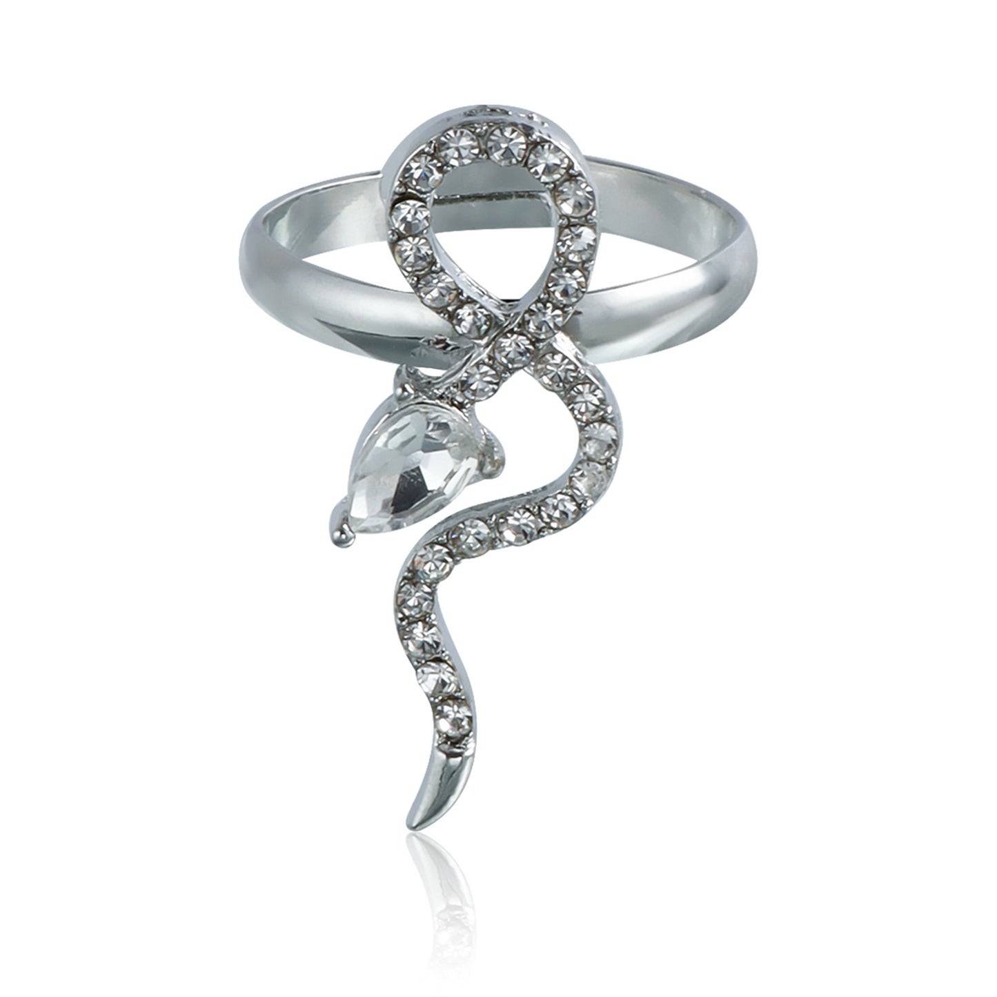 Vintage-Inspired Snake-Shaped Geometric Ring for Women with Metal Band and Electroplated Finish