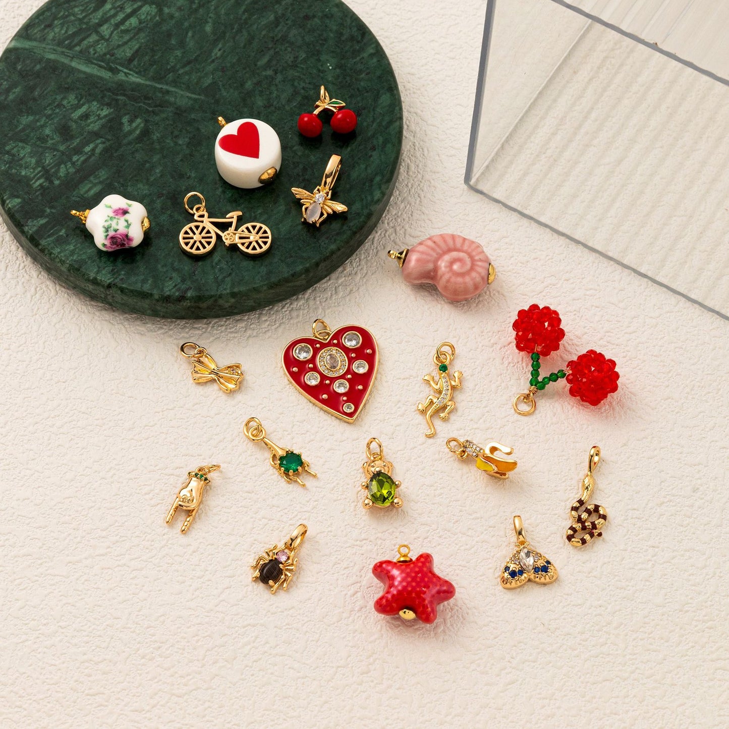 Vintage Gold Plated Brass Heart Star Charm Bar for Cable Chain Necklace Unisex DIY Jewelry