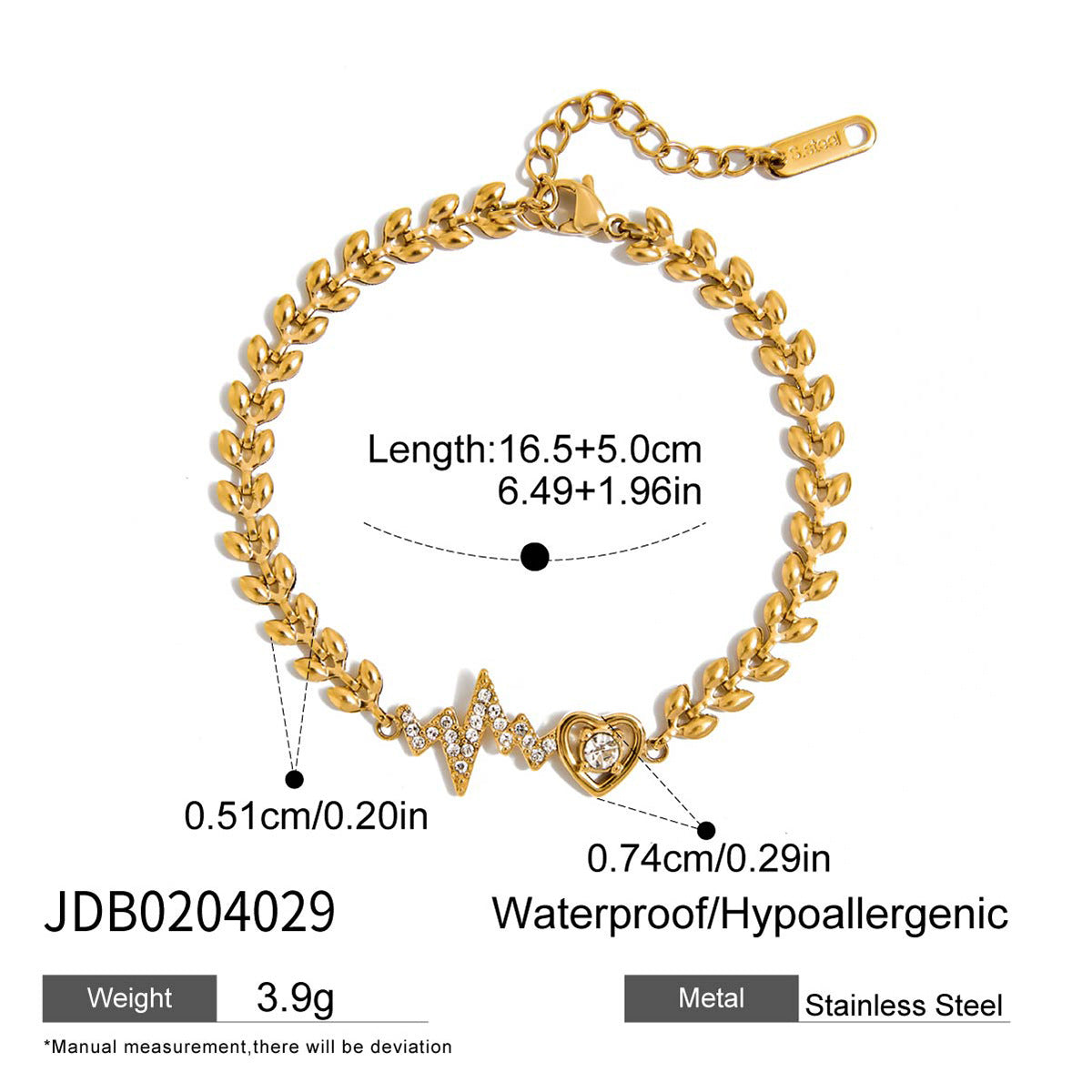 Pulsera Minimalista de Acero Inoxidable con Forma de Fruta, Perlas y Acabado Chapado para Mujer