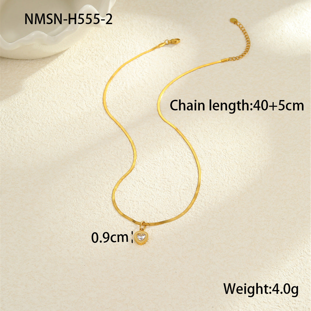Minimalist Geometric Pendant Necklace in Titanium Steel with 18K Gold Plating for Women