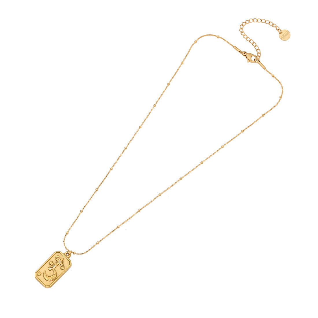 Collana con Ciondolo a Mano Rosa Geometrica Vintage in Acciaio Inossidabile con Design Ispirato ai Tarocchi