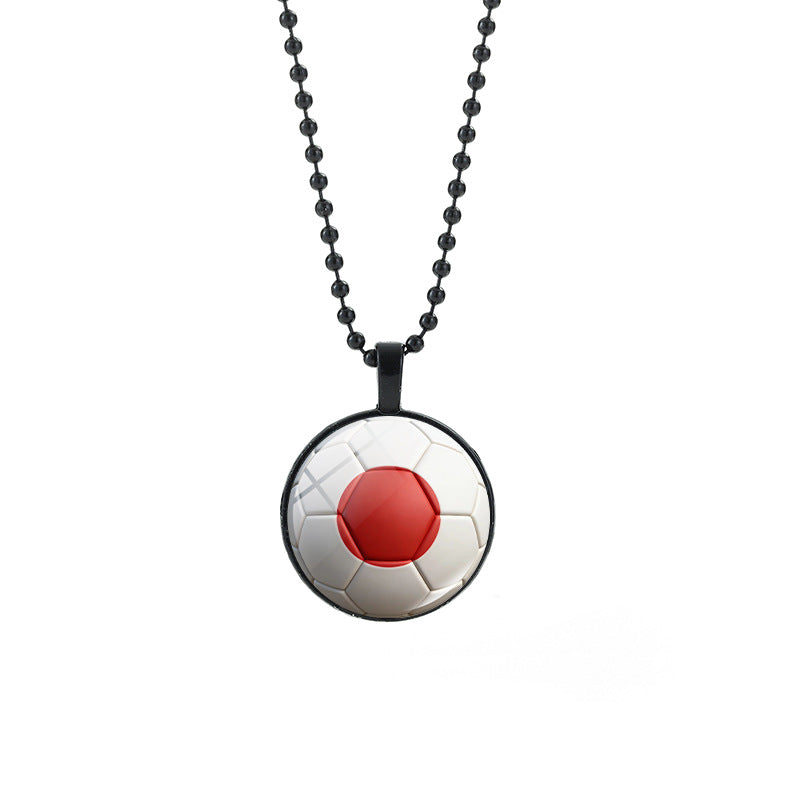 Collana Unisex Casual con Pendente Rotondo Geometrico di Cristallo e Catena a Sfera Placcata in Lega