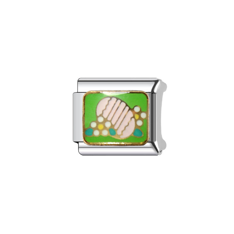 Sweet Cartoon Plated Stainless Steel DIY Charm Bar Bracelet Unisex
