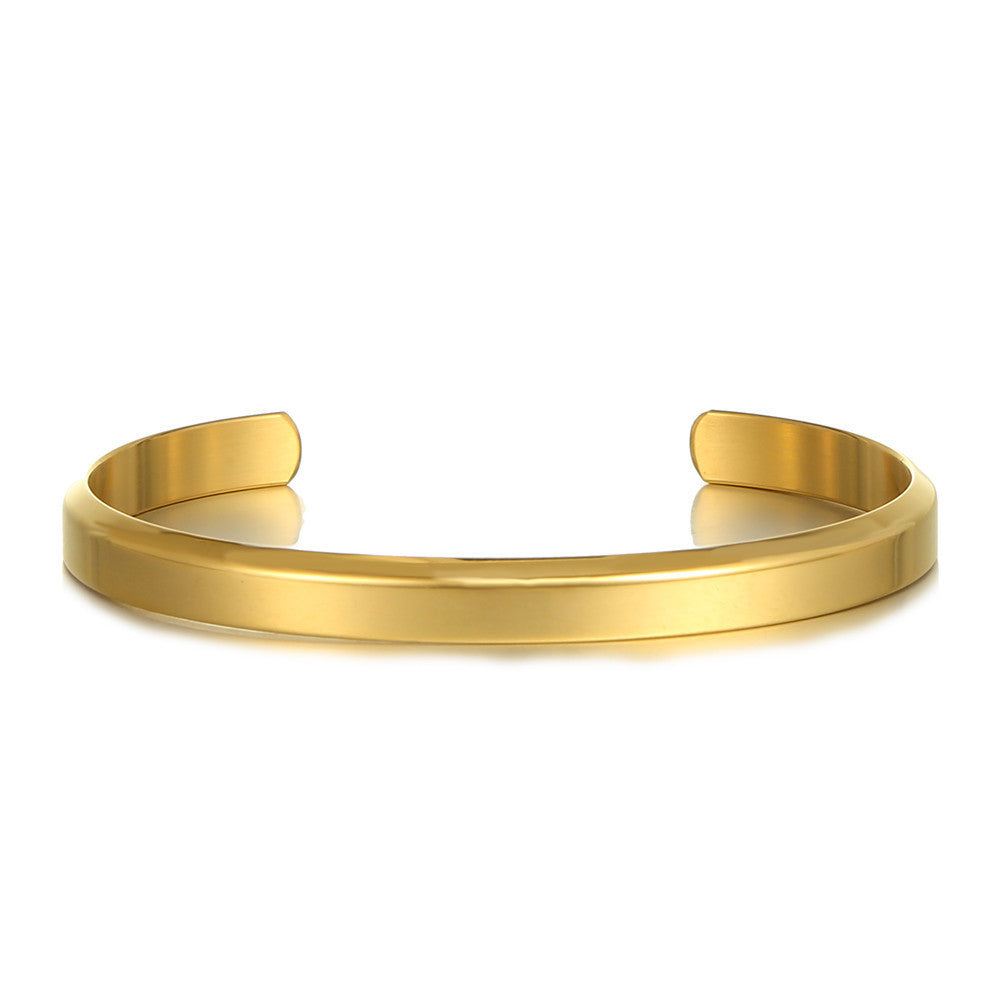 Minimalist Geometric Round Titanium Steel Plated Open Cuff Bracelet Unisex