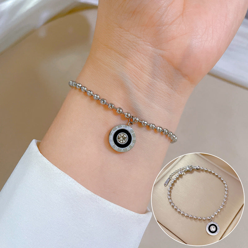 Zodiac Luxury Titanium Steel Gold Plated Bracelet with Cubic Zirconia for Unisex