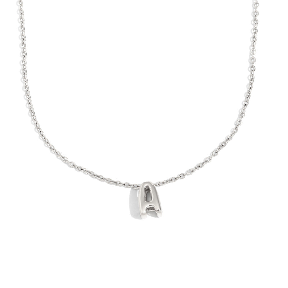 Fashionable Minimalist Letter Pendant Necklace in Stainless Steel with 18K Gold Plating for Women