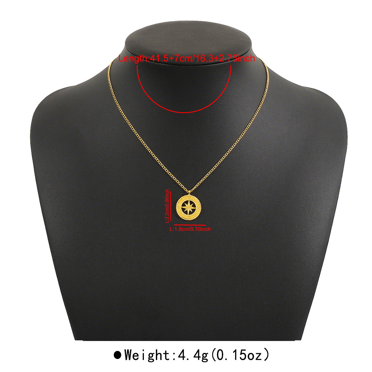 Minimalist Eight-Pointed Star Pendant Necklace for Women in Iron with Plated Finish