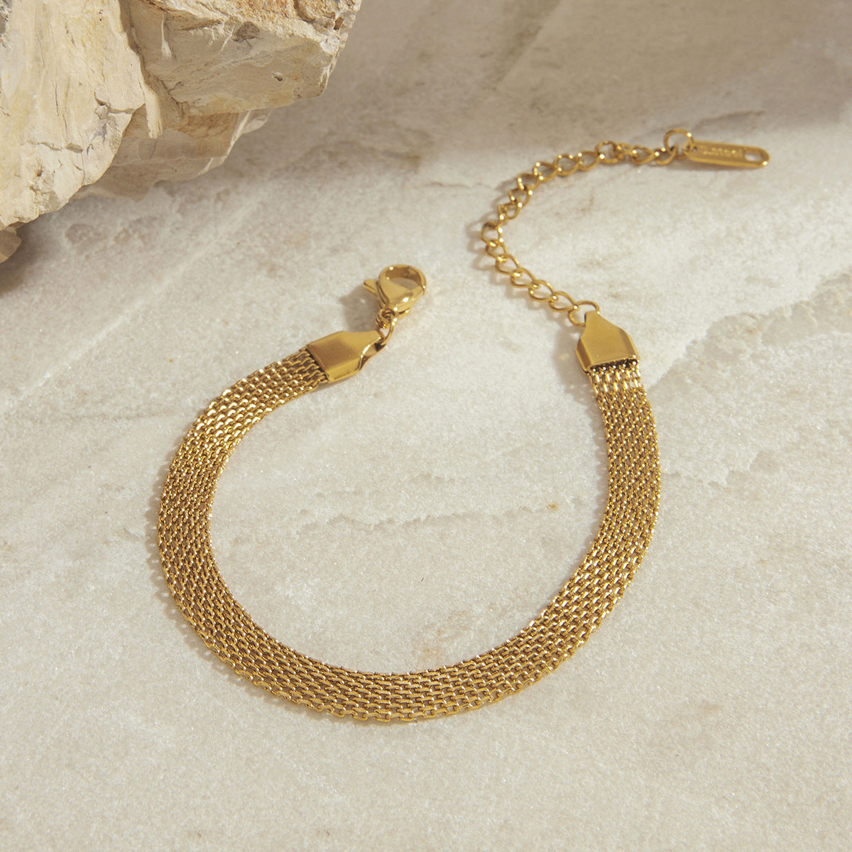 Geometric Plated Stainless Steel Bracelet for Women