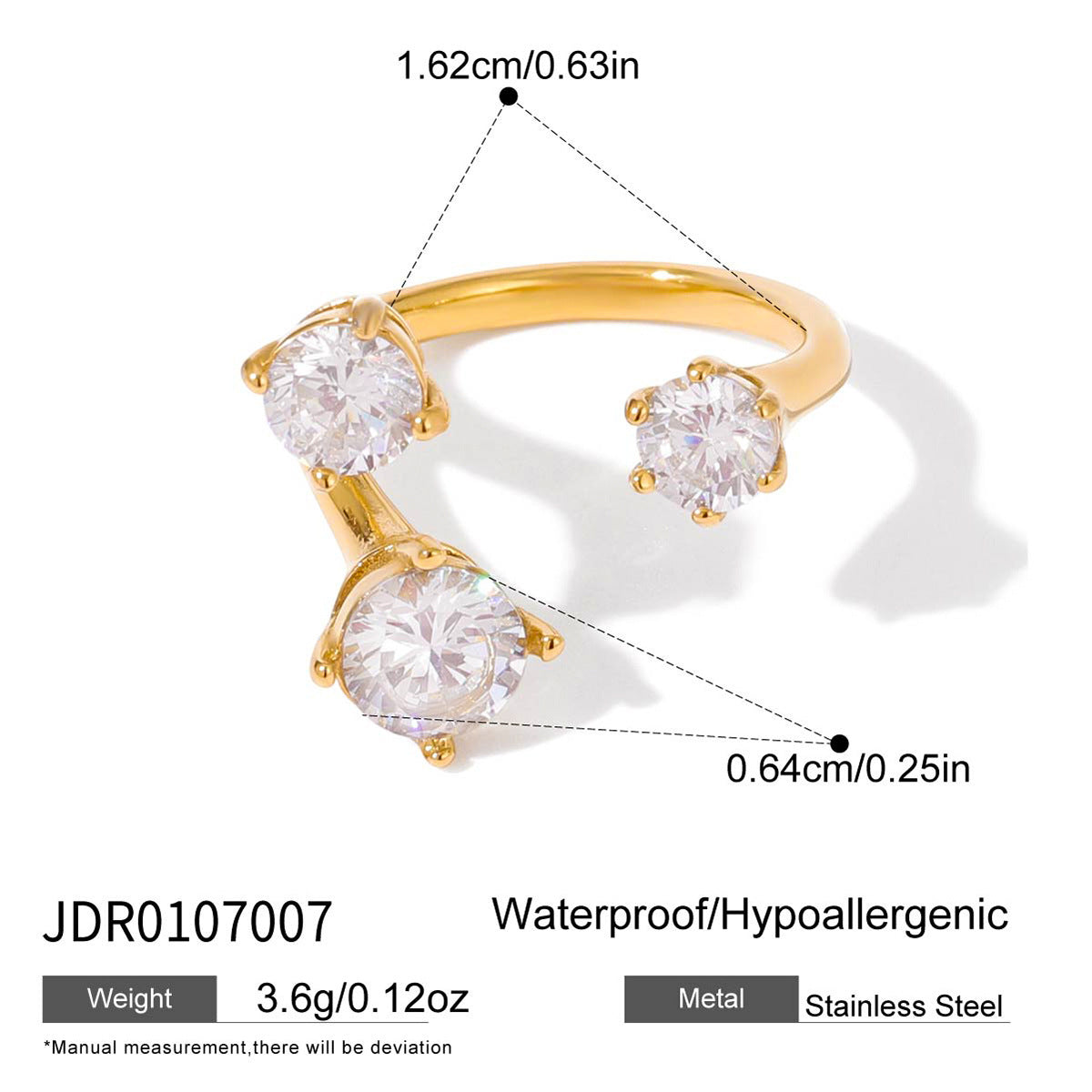 Anello Geometrico in Acciaio al Titanio con Intarsio in Zirconi Placcato per Donna, Fascia Minimalista alla Moda in Acciaio Inossidabile