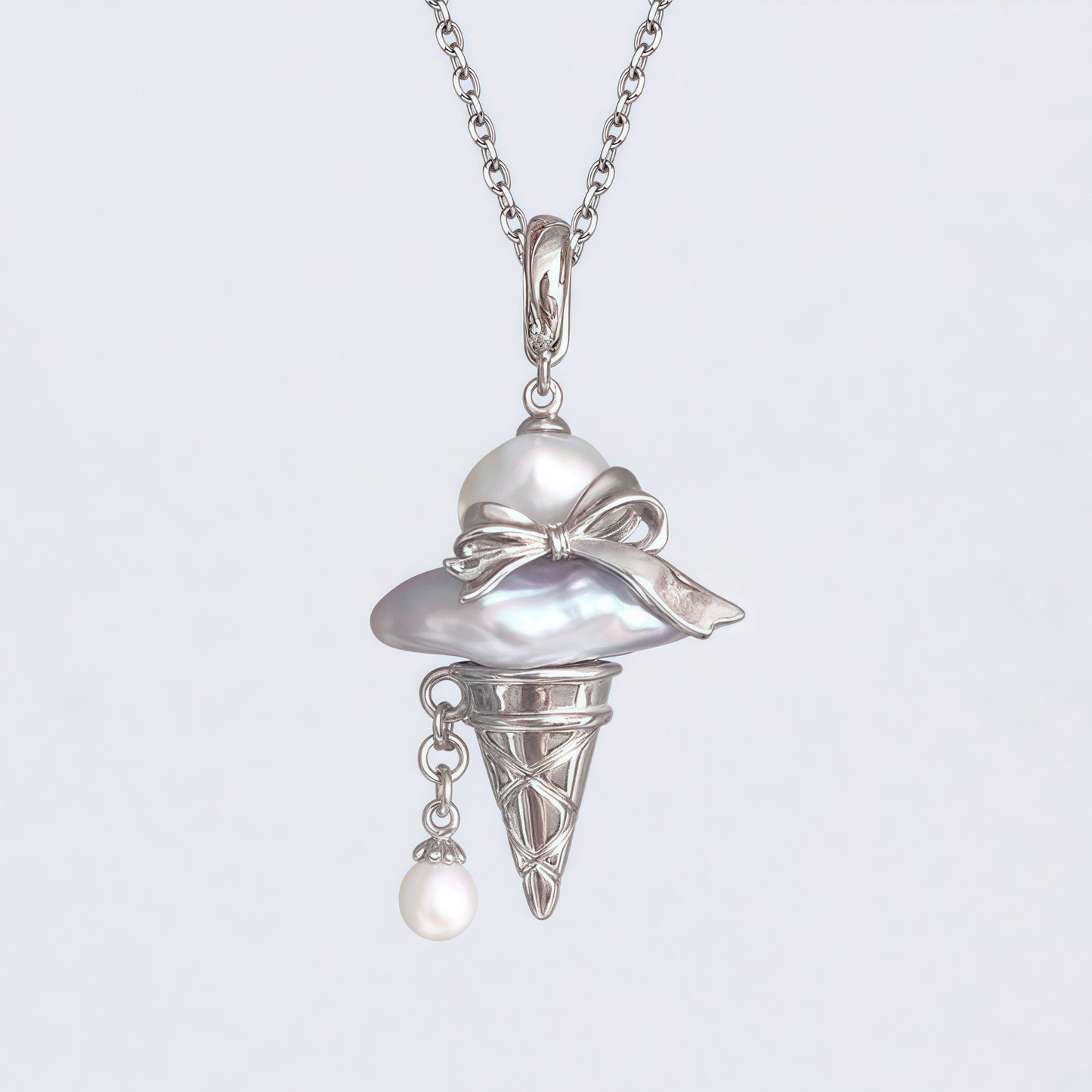 Sweet Heart Star Pearl Pendant Necklace Brass Plated