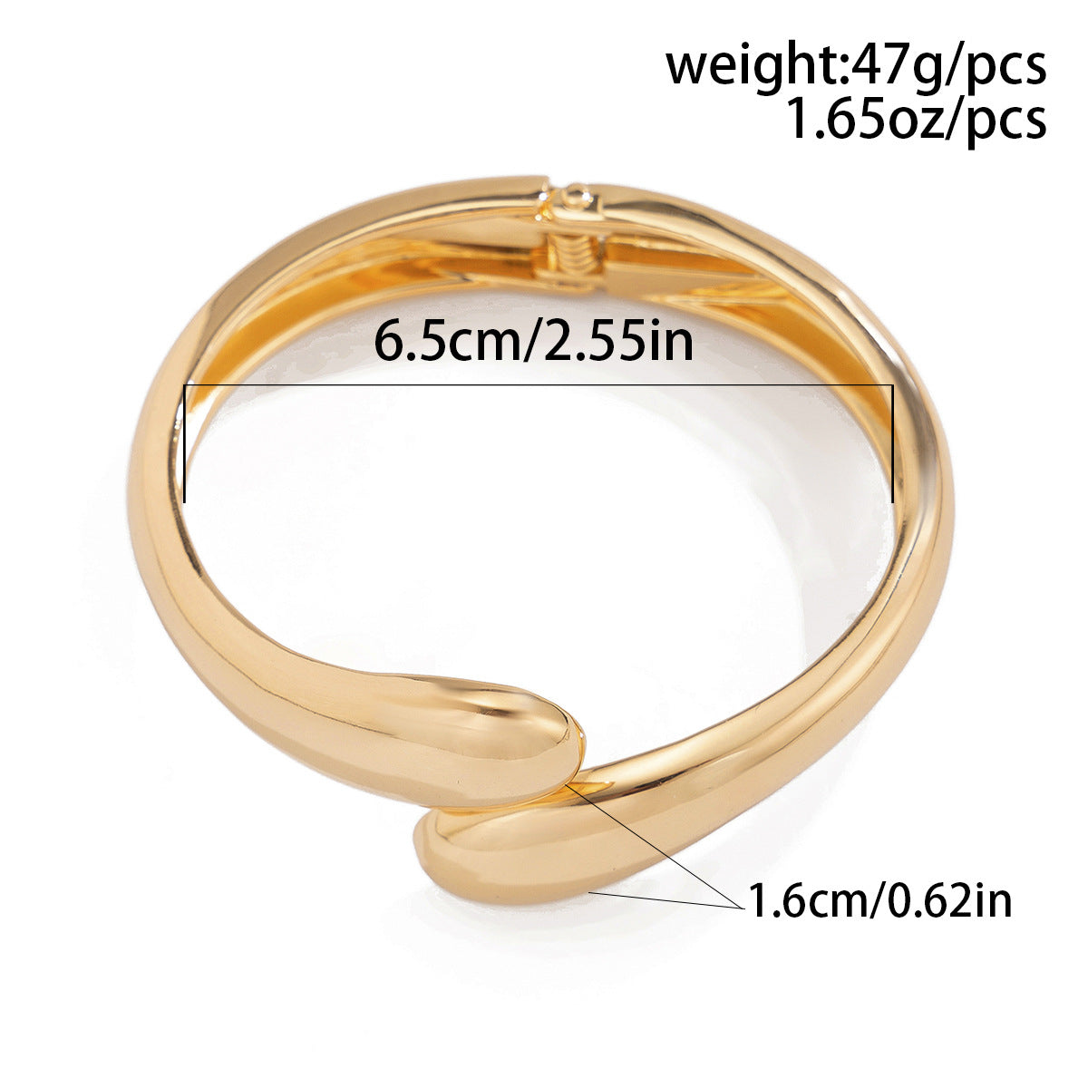 Pulsera de Aro Abierta Geométrica Minimalista para Mujer en Aleación con Acabado Chapado