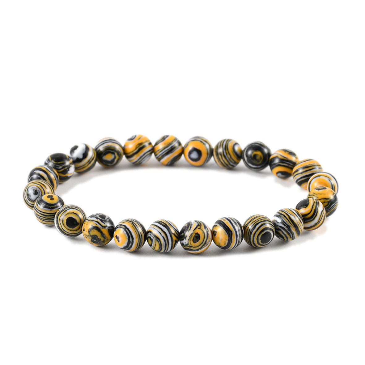Geometric Natural Stone Agate Beaded Bracelet Unisex Handmade Jewelry