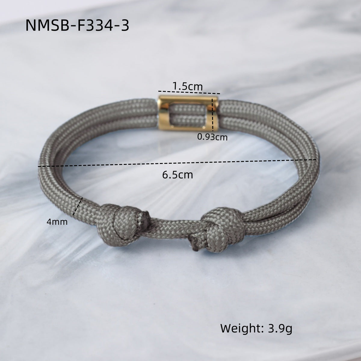 Minimalist Elegant 18K Gold Plated Stainless Steel Handmade Woven DIY Charm Bar Bracelet
