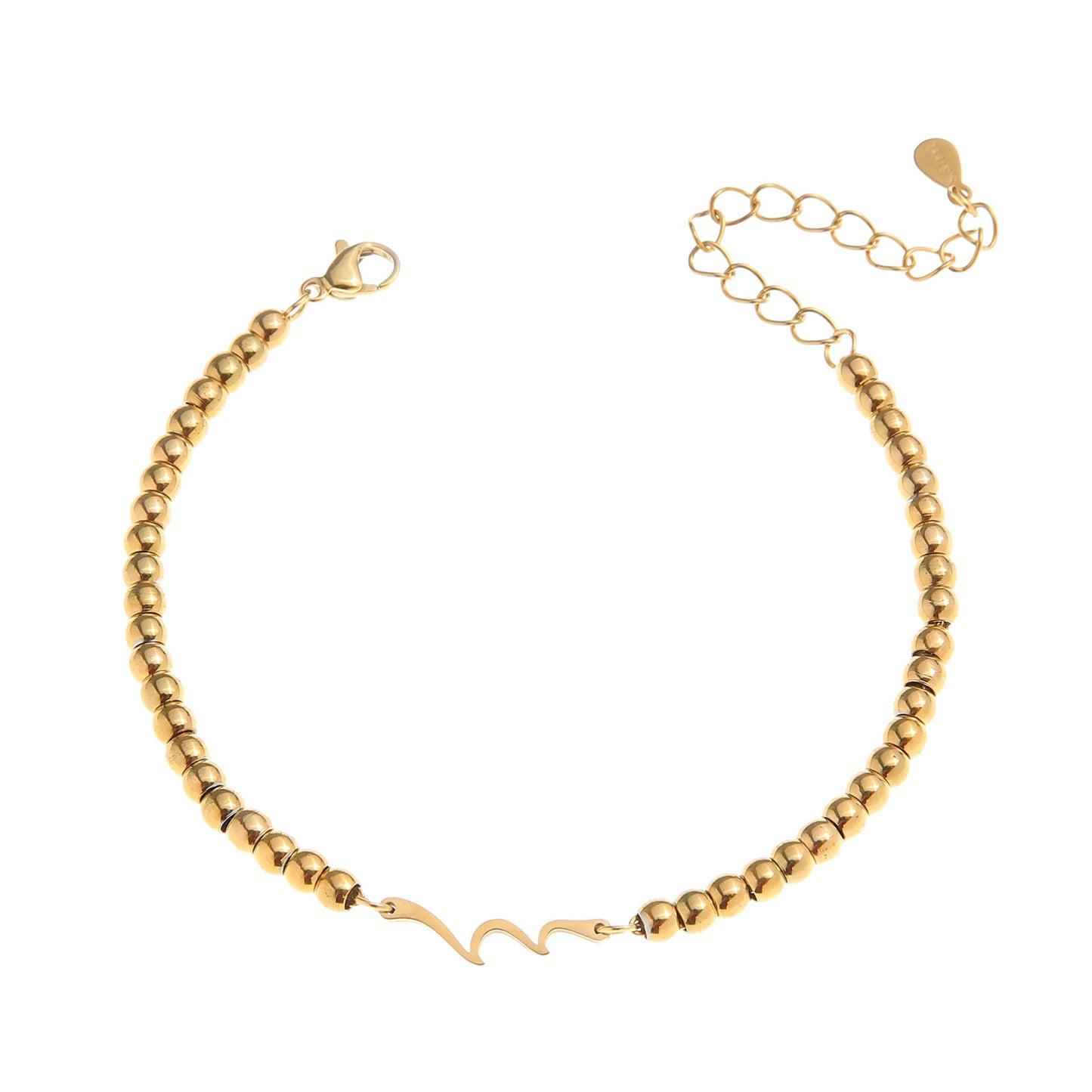 Wave Pendant Stainless Steel Bracelet for Women