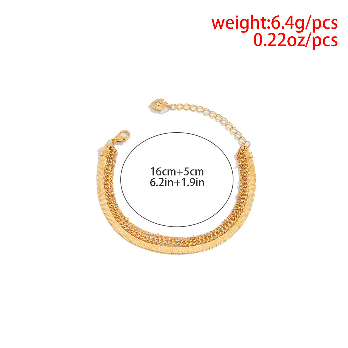 Minimalist Sweet Geometric Round Bead Plated Brass Snake Chain Bracelet Set for Women