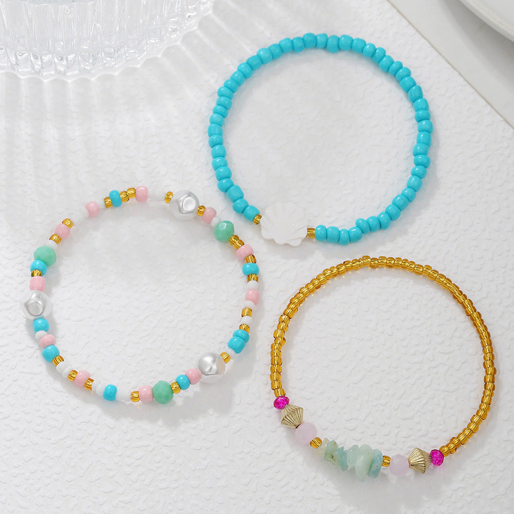Casual Handmade Seed Beads Shell Imitation Pearl Bracelet