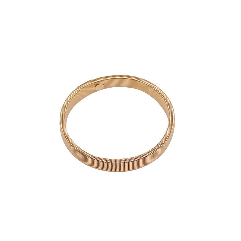Geometric Alloy Stretchable Cuff Bracelet Unisex Arm Band