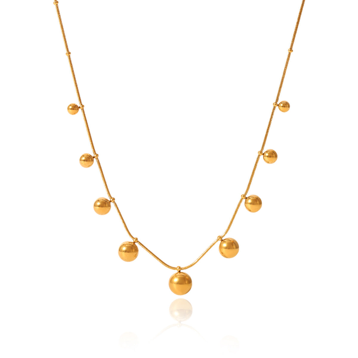 Collana a catena a serpente geometrica minimalista in acciaio inossidabile con ciondolo in acciaio al titanio e nappe placcate color oro da donna