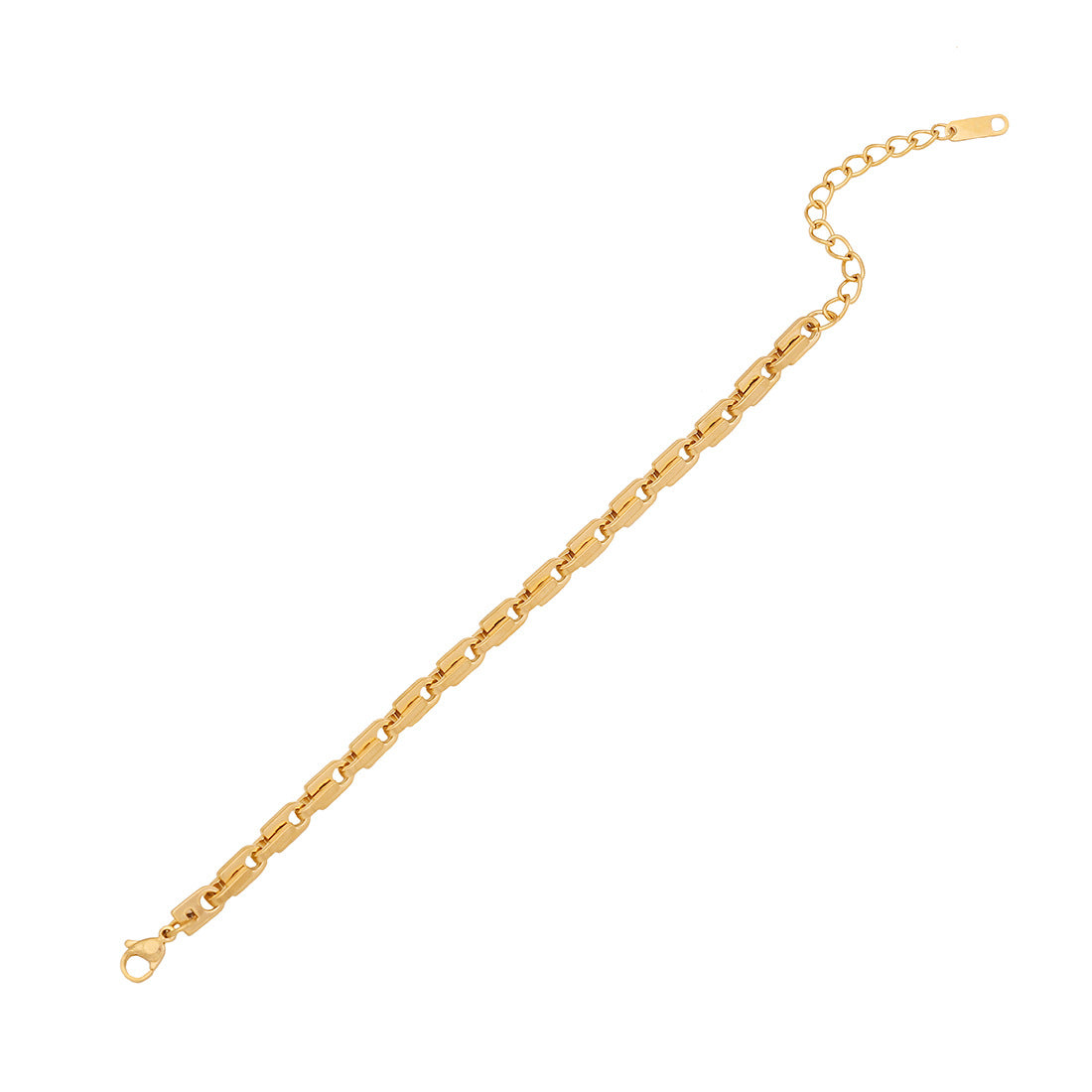 Playful Pig Nose Bracelet in Stainless Steel with Geometric Design and Plated Finish for Women