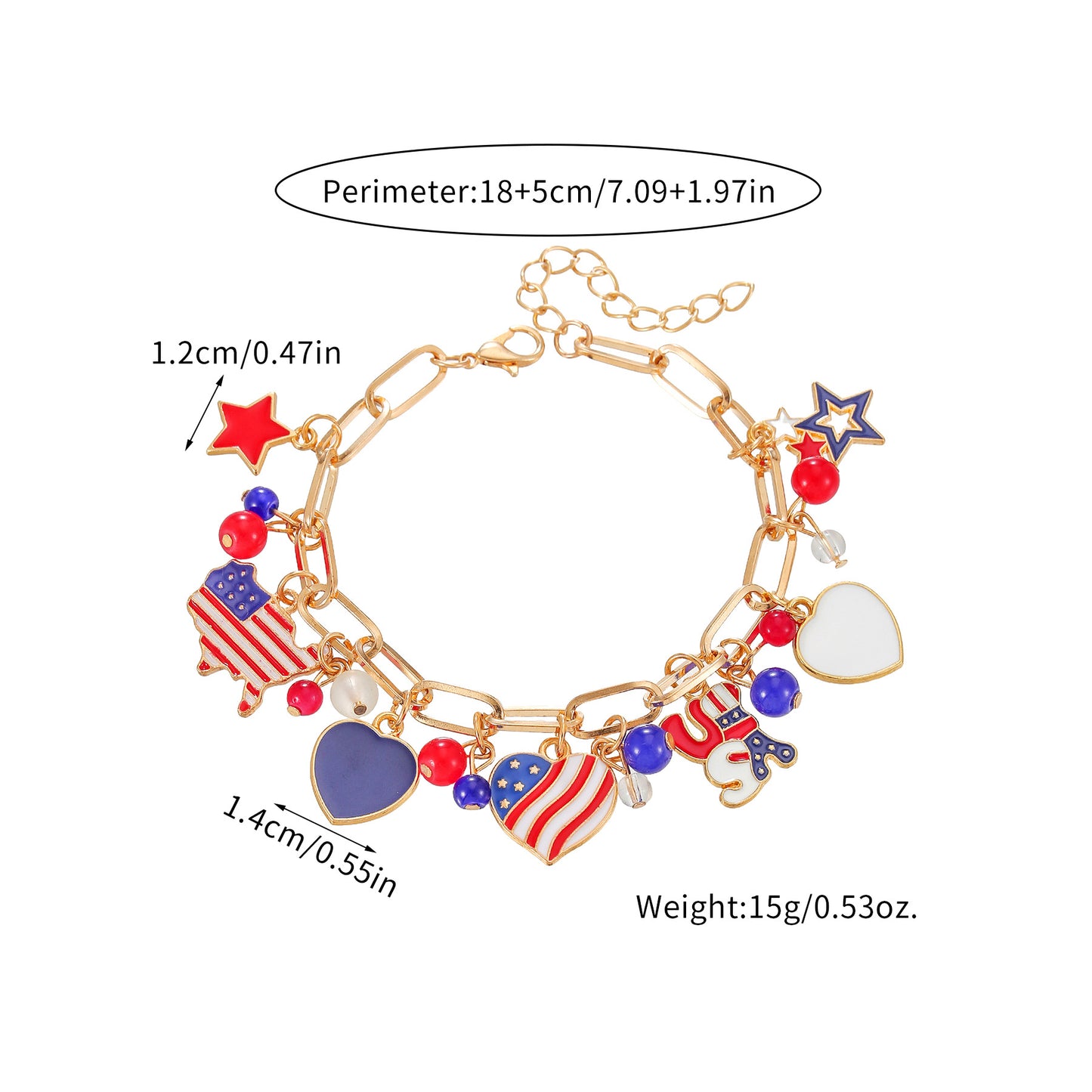Bracciale in lega con strass a stella geometrica e gocce d'olio