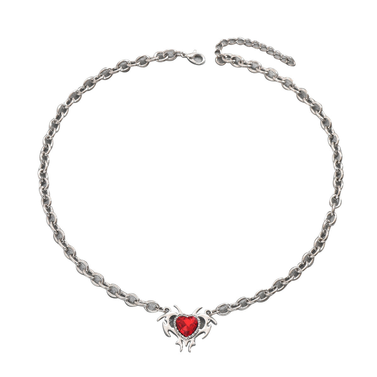 Collar con colgante de aleación de zinc minimalista en forma de corazón con incrustaciones de diamantes de imitación para mujer, delicada cadena para clavícula